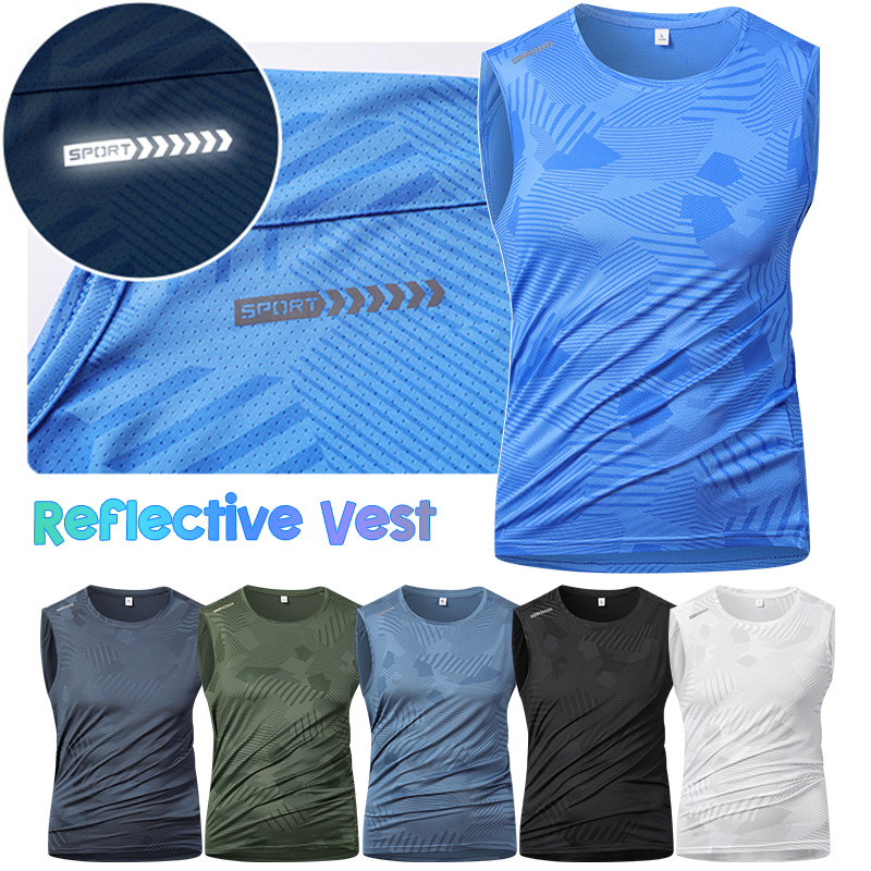Cycling Gear Vest - Gilet Riflettente da Corsa per Uomo,