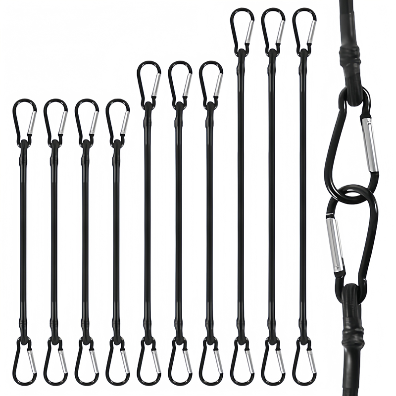 Cycling Gear Hanger - Corda Elastica Resistente con Ganci 60/90/120cm,