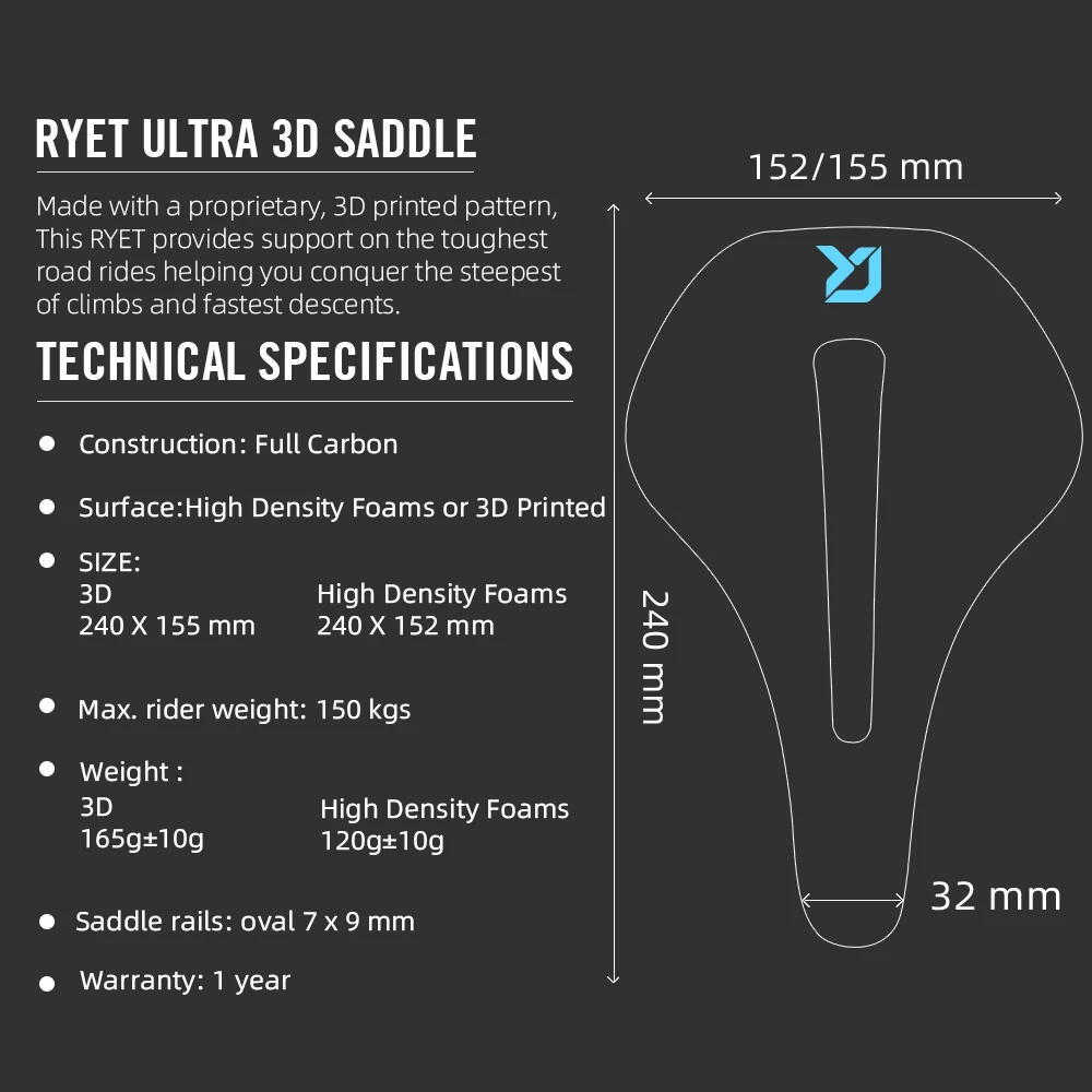 RYET Sella per bicicletta stam - Carbon Fiber Saddle recensione e prezzo